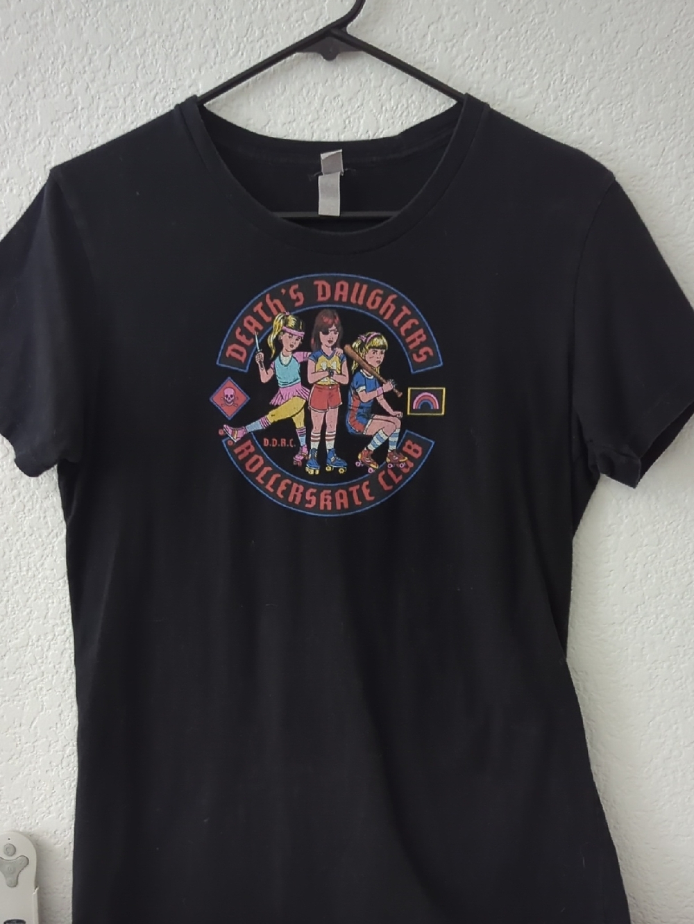 Roller Derby Death's Daughters Roller Skate Club Black Graphic Tee